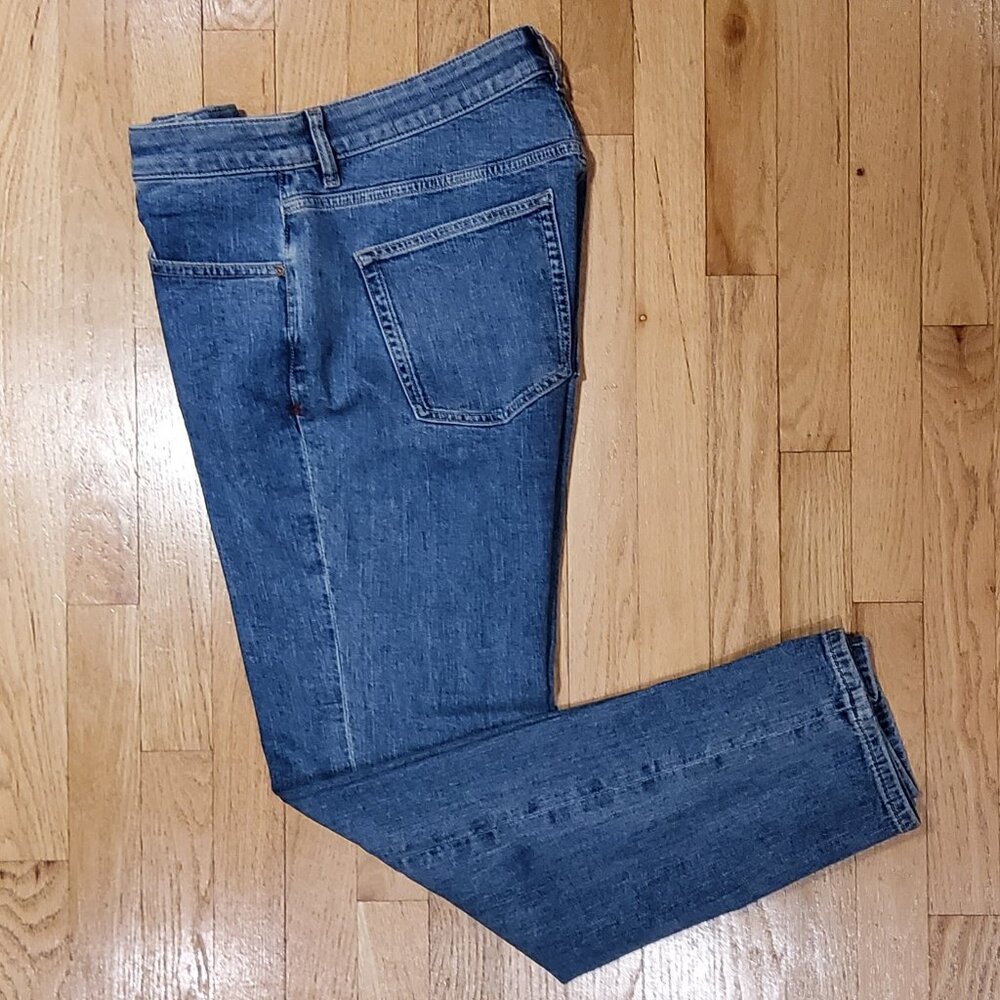 NWOT Warp + Weft Women's Wash High Rise Straight Stretch Denim Jeans Size 32"